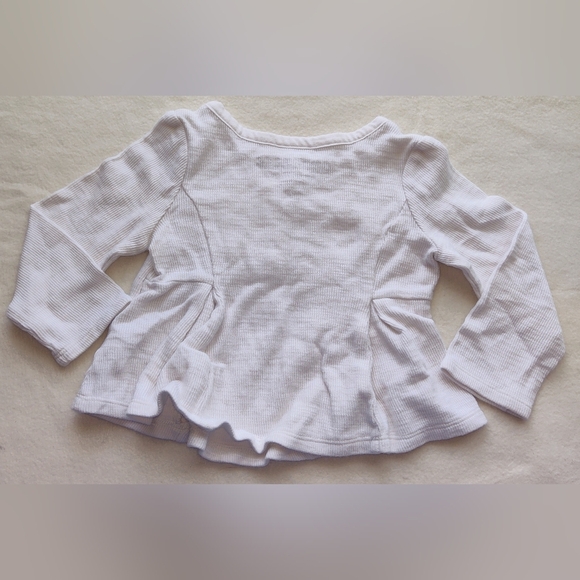 Genuine Kids Oshkosh Long Sleeve White 1/2 Button Blouse Size 18 Months - Picture 2 of 6